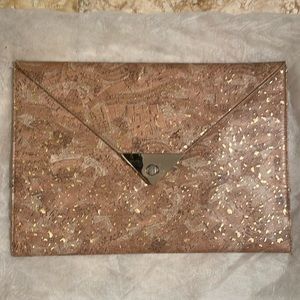 Cork hand purse with gold accents